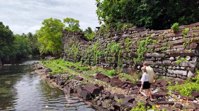 Micronesia Pohnpei Nan Madol Ancient Ruins Lost City Oceania Pacific Aerial Drone 4K