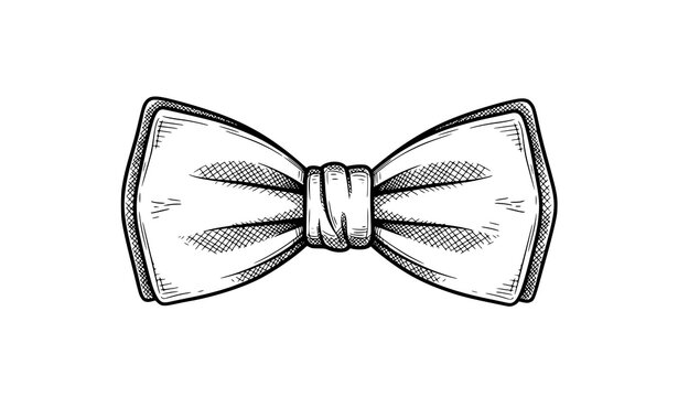Bow tie hand drawn sketch fashion accessory vector illustration