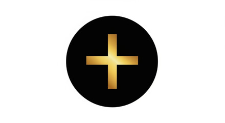 Fototapeta premium Elegant Golden Christian Cross in Black Oval