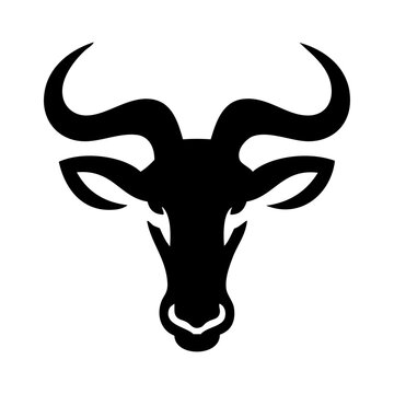 Logo fauna africana. Dibujo sencillo de cabeza de &ntilde;u