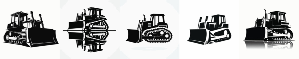 Vector silhouette of bulldozer © FirdianKrisna