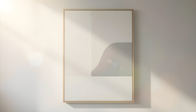 Framed abstract minimalist art white wall painting