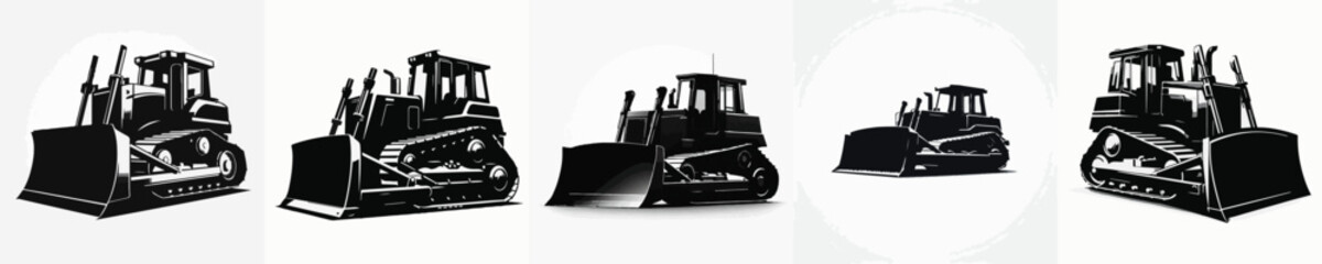 Vector silhouette of bulldozer © FirdianKrisna