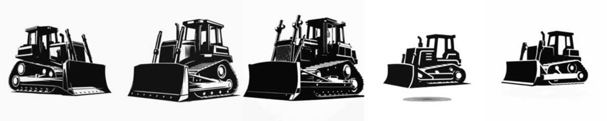 Vector silhouette of bulldozer © FirdianKrisna