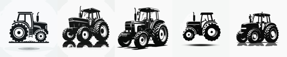 Obraz premium Vector silhouette of tractor