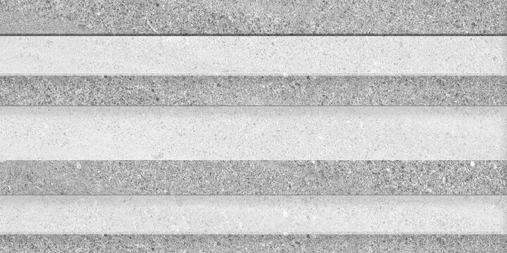 Grey and white strips of stone. Elevation tile design on mould. Interior and exterior wall cladding. Simple liner tile design with up down effects. 