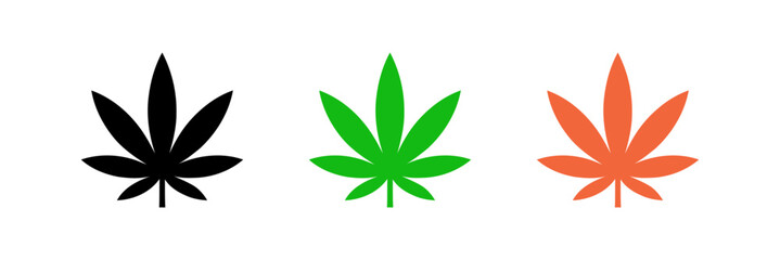 Different colored cannabis leaf icons