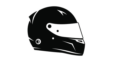 Fototapeta premium Black racing helmet graphic a striking and modern silhouette