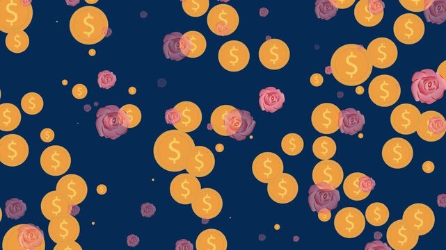 Digital video of confetti, balloons, and lights for a birthday celebration theme.