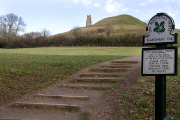 Naklejka premium Glastonbury Tor, Glastonbury, Somerset, England