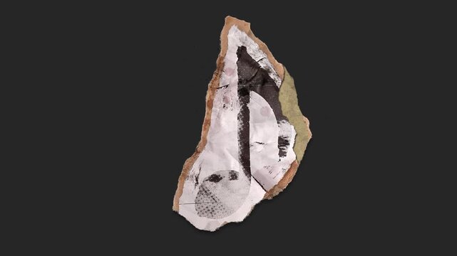 A drag and drop symbol with alpha in a grunge torn creased up paper and card style that folds out in to place with worn aged effects and paper tears.
