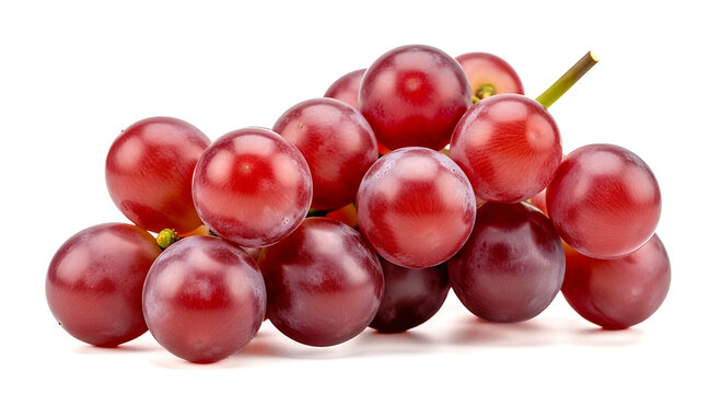 Ripe red grapes bunch fresh sweet juicy fruit macro photography isolated on white background organic vegetarian healthy food agriculture harvest nutrition dietary concept