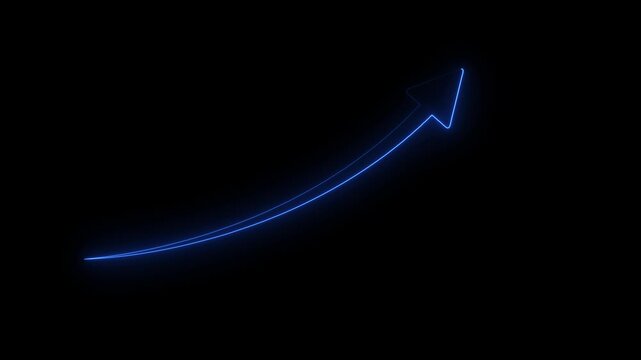 Glowing neon share icon on the black background. share arrow icon 4k animation. share glowing neon line color arrow.