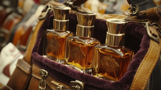 fadzm2 Miniature Travel Perfume Bottles with Metallic Caps