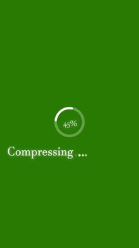 Compression progress vertical video with app loading interface on dark background for mobile screens. Compression progress technology concept.