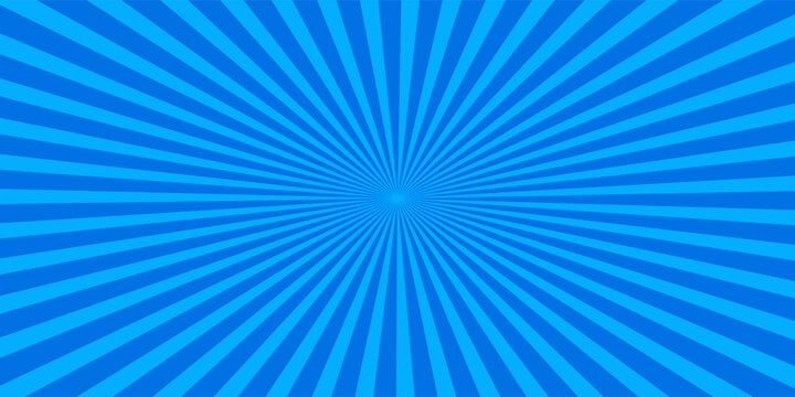 Modern comic background with blue halftone dots and radial speed motion lines. Vector speed effect for anime posters abstract