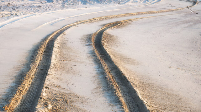 Drive by dunes. Sea sand area. Sultanate of Oman. Governorate of Dhofar. Salalah