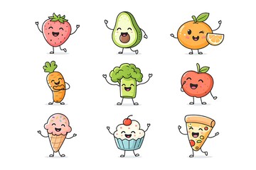 Obraz premium funny cartoon vegetables sets.
