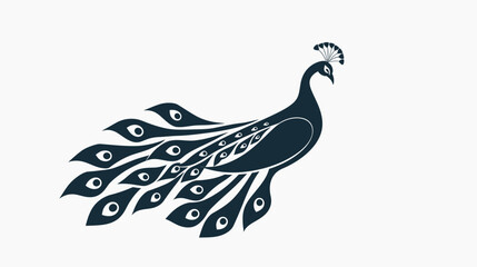 Fototapeta premium Elegant peacock silhouette vector illustration of a decorative bird design