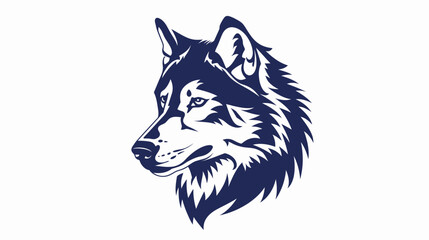 Obraz premium Stylized wolf head illustration against white background for graphic design
