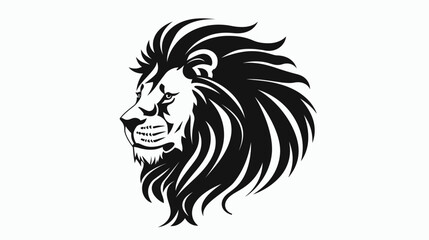 Fototapeta premium Stylized lion head silhouette against white background vector illustration