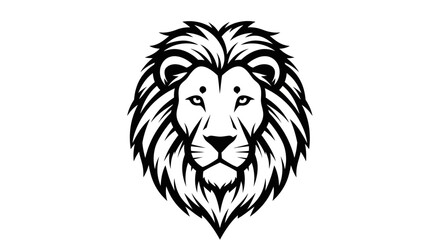 Obraz premium Lion head icon graphic in black and white isolated on white background