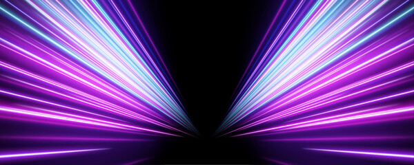Multicolor light trail with glowing highlights, smooth curves and vibrant motion flow vector © longstock