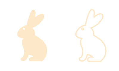 Obraz premium Minimal Easter icon set. Minimal Easter silhouettes in light and dark styles on black background, elegant flat illustration for holiday and spring themes.EPS10/AI.