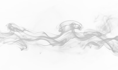 Light wisps of smoke float upward forming intricate curling lines on transparent background. The effect feels airy and delicate. Perfect for creative visuals. PNG © MEDUZA