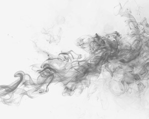 Fototapeta premium Flowing smoke ribbons curve gracefully forming elegant shapes on transparent background. The texture is smooth and refined. Perfect for artistic designs. PNG
