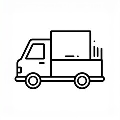 Fototapeta premium minimalist food truck outline vector illustration on white background