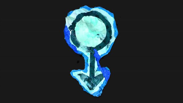 A drag and drop vibrant and brightly coloured symbol with alpha, in a torn creased up paper and card punk style that folds out in to place with worn aged effects and paper tears.
