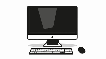 Fototapeta premium Modern computer desktop vector illustration with keyboard and mouse design