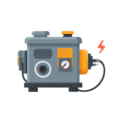 Fototapeta premium Modern industrial electric pump with pressure gauge and power indicator