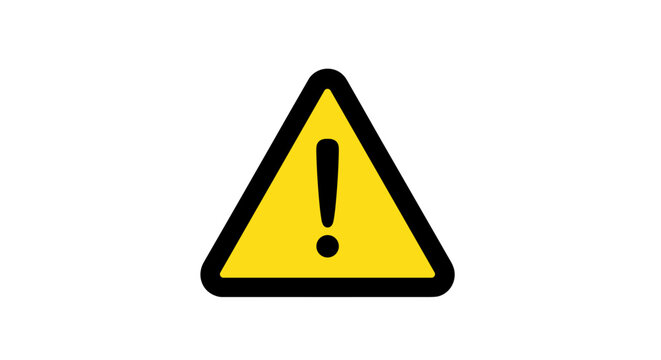Yellow Triangle Warning Sign Symbol.