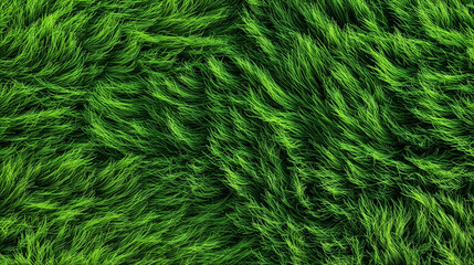 Obraz premium Close-up of vivid green grass forming flowing wave patterns, symbolizing ecology and natural sustainability