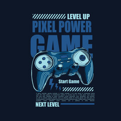 Game pad joystick vector illustration with slogan vintage poster deign © Saranya