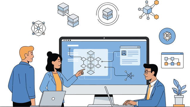 Data architecture team vector