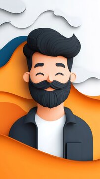 Father's Day illustration featuring smiling father figure
