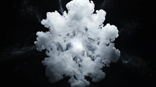 Ethereal spirit figure emerges from smoke. Glowing particles against a mysterious dark background. Represents spirituality and transformation.