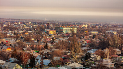 Fototapeta premium Landscape, winter, city, vien, ponarama, urban, house, 