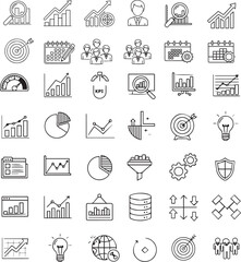 Fototapeta premium A collection of business and data analysis icons