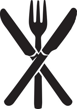 Cutlery icon fork knife restaurant food dining symbol vector illustration