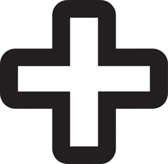 Fototapeta premium Medical cross icon healthcare hospital emergency plus symbol vector