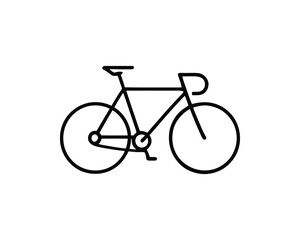 Fototapeta premium Bicycle line art minimalist cycling club branding vector logo