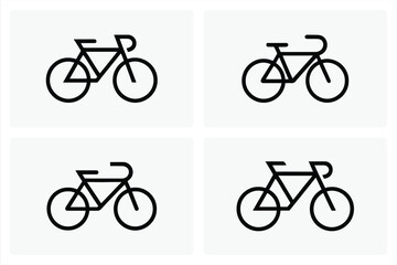 Fototapeta premium Bicycle simple line art collection logistics branding vector icon