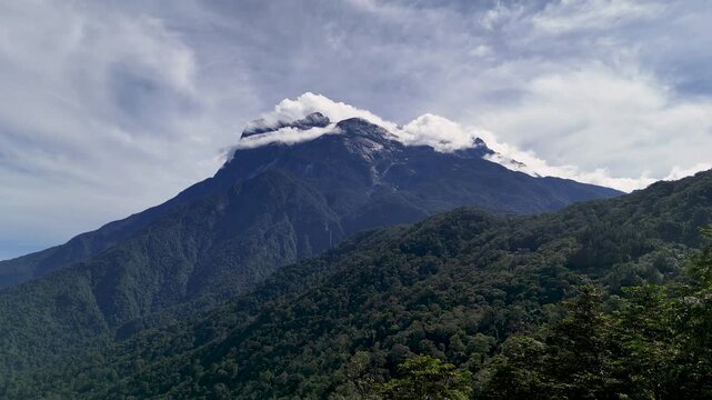 Aerial view of Mt. Kinabalu Ranau Sabah Malaysia