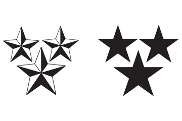 Obraz premium Star silhouette set simple geometric shape icon illustration 