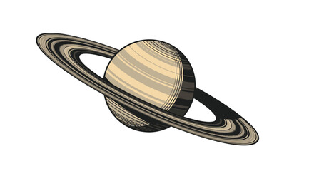 Saturn Planet with Rings Illustration Art. © SuryaAji