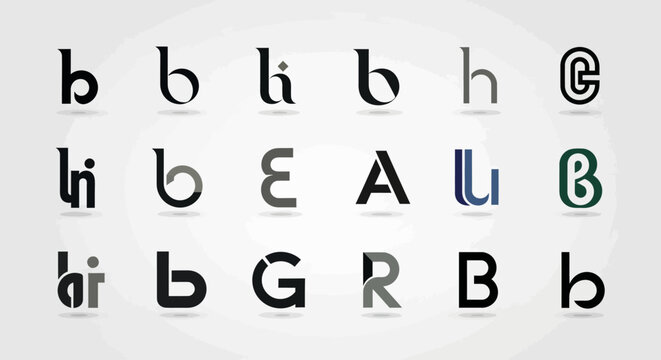 Modern Typography: Collection of Abstract Letter B Logos and Designs